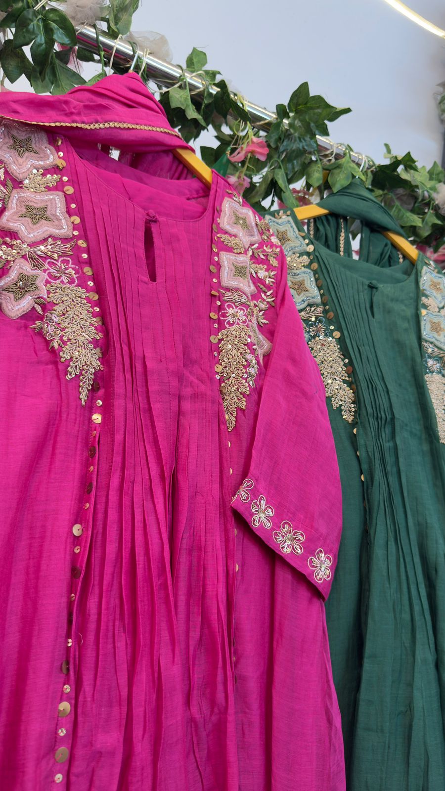 Jacket style mul chandari suit