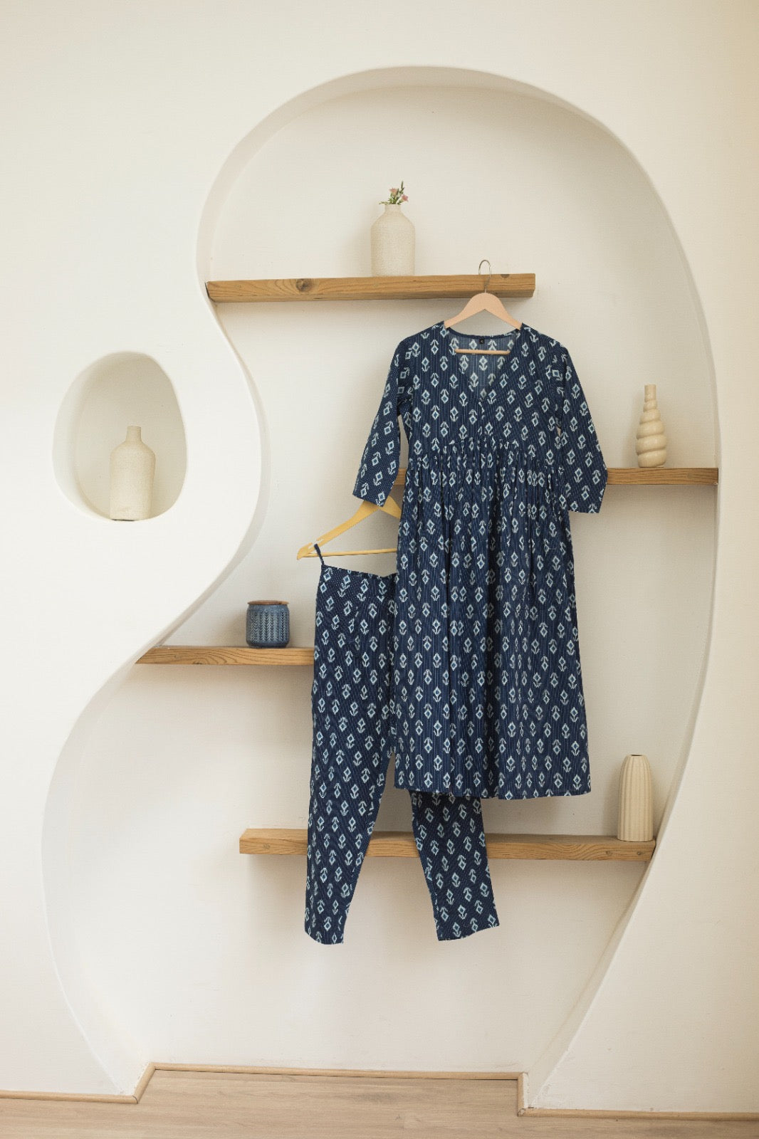 Blue organic cotton kurta pant