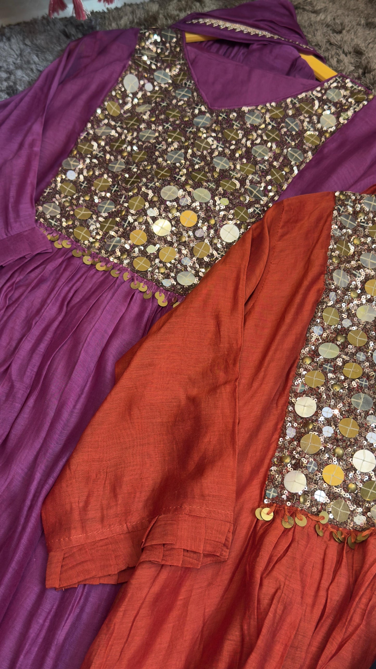 Heavy handwork premium mul chandari nyra straight suit