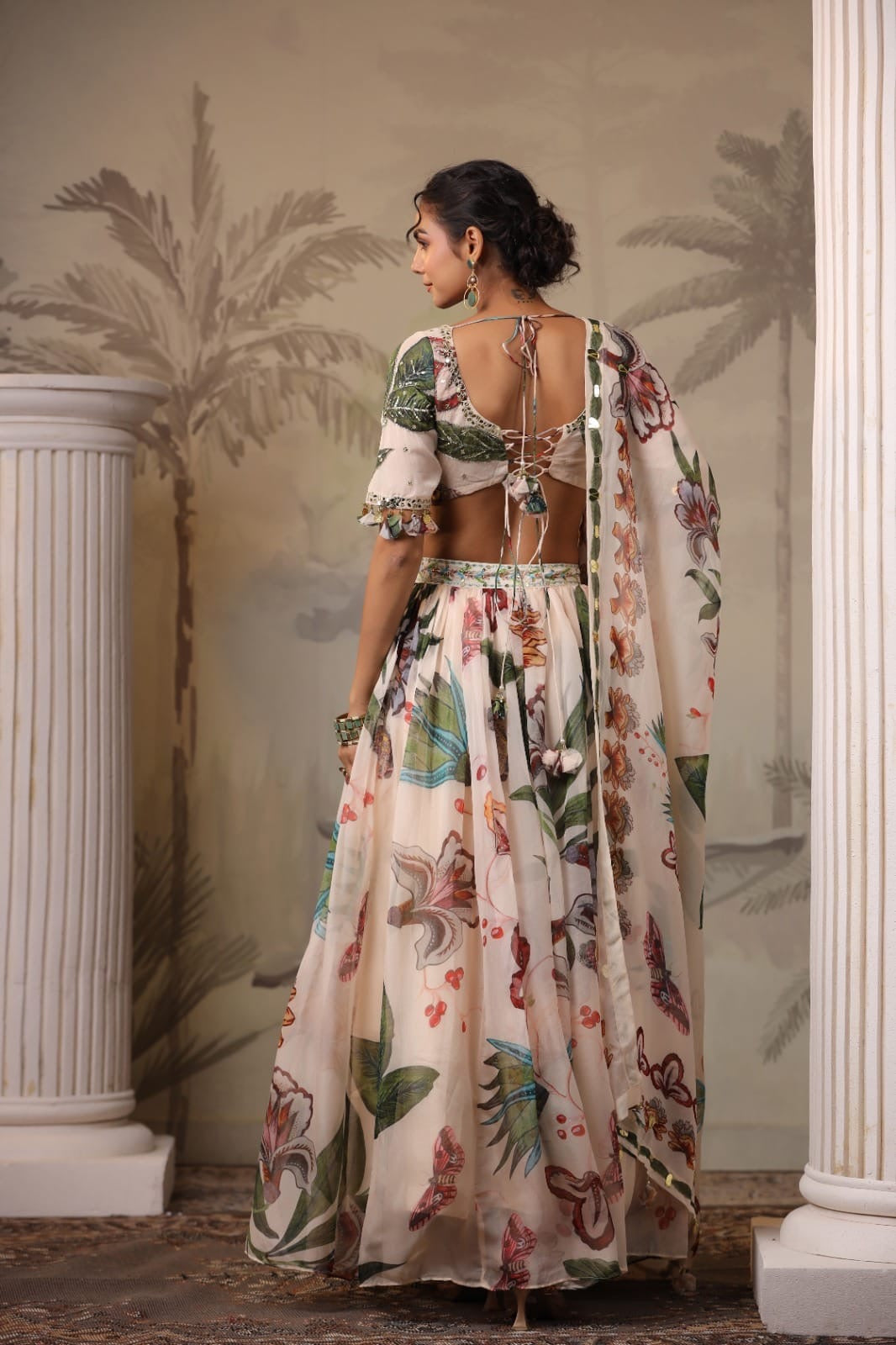 Luxe Tropical skirt blouse set