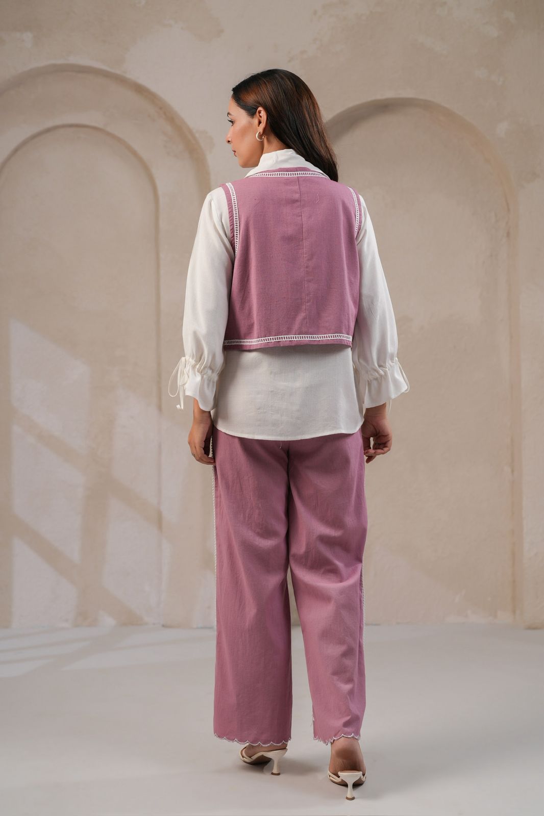 Pink Demin cotton jacket style Co ord set
