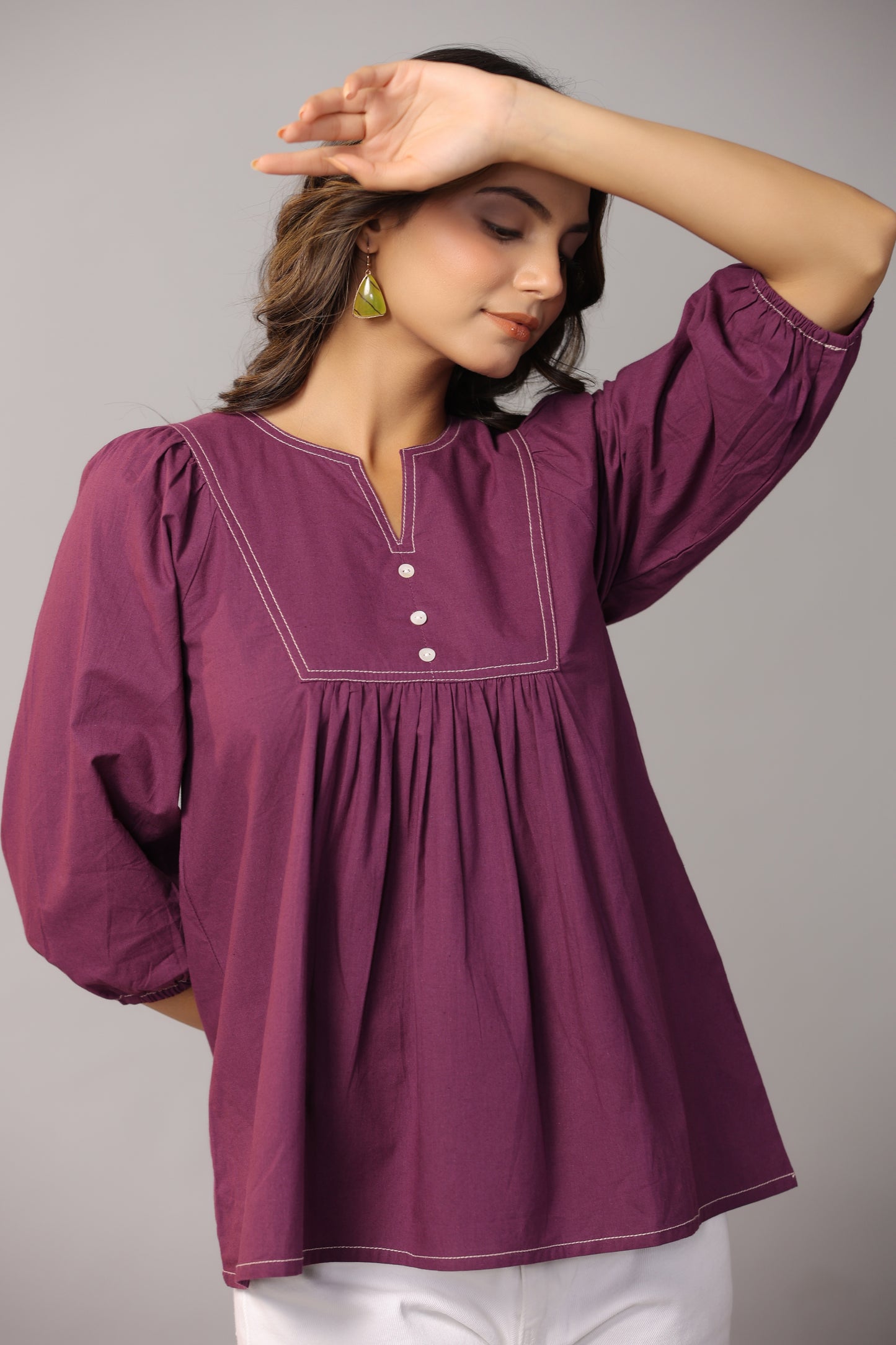 Solid cotton top