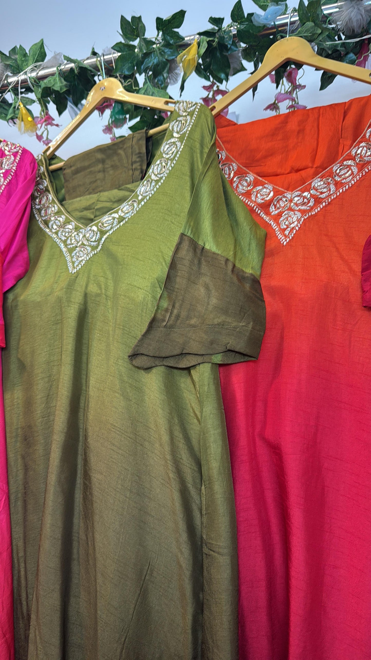 Silk buster kurta pants set