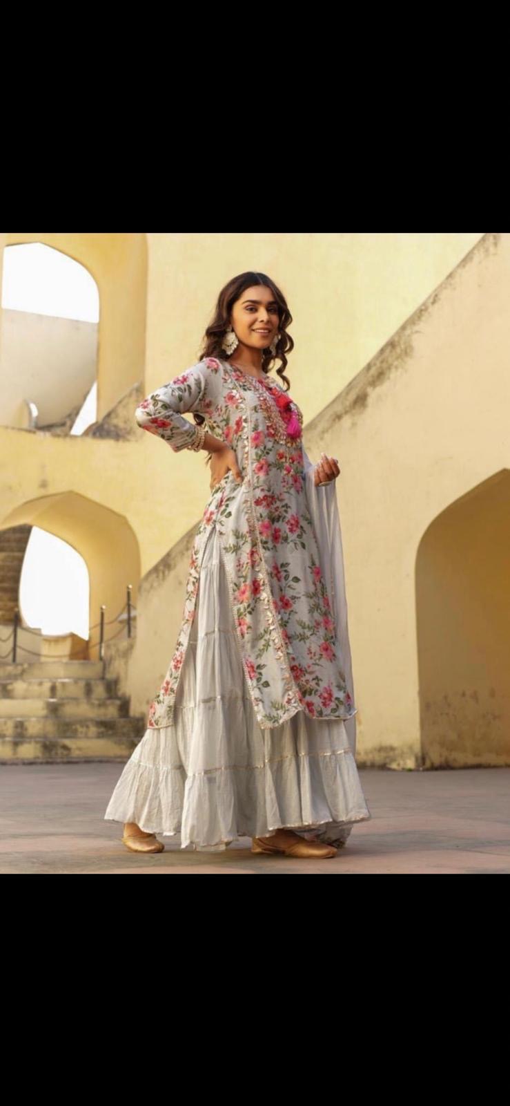 Grey beautiful Indian gown no