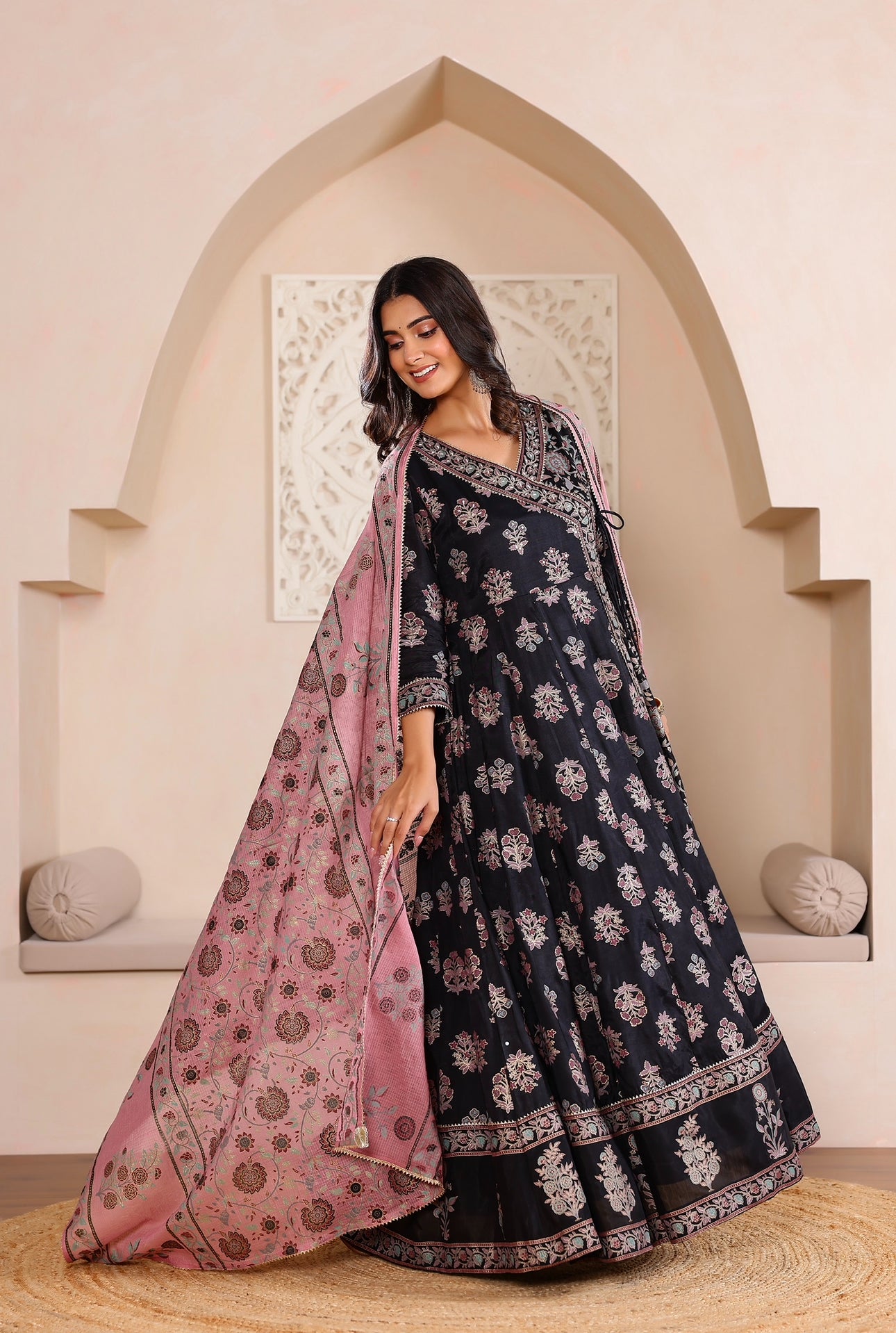 Art silk gown duppata (5 colour)