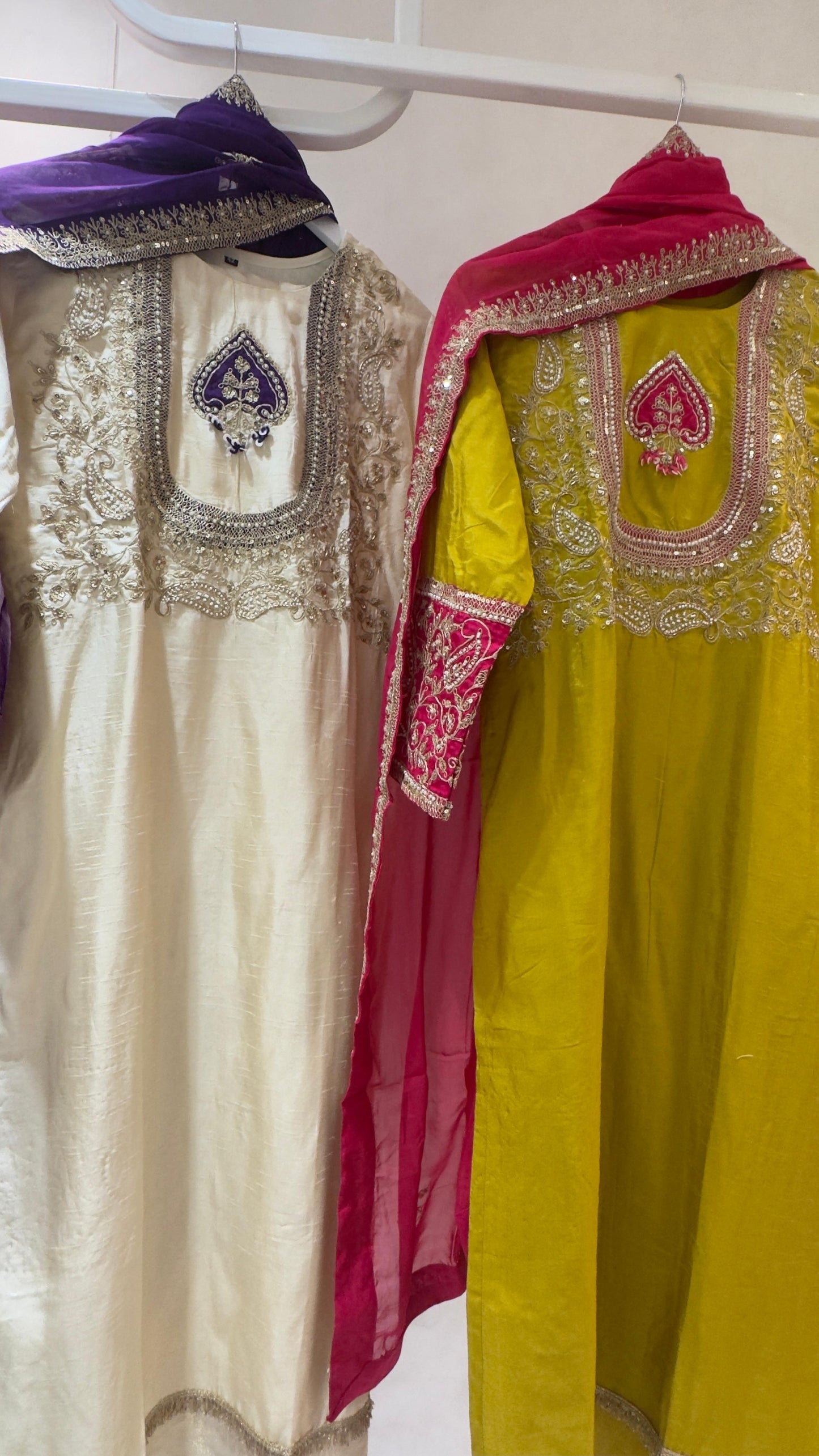 Pure silk Mughal style with combination organza dup and silk pants