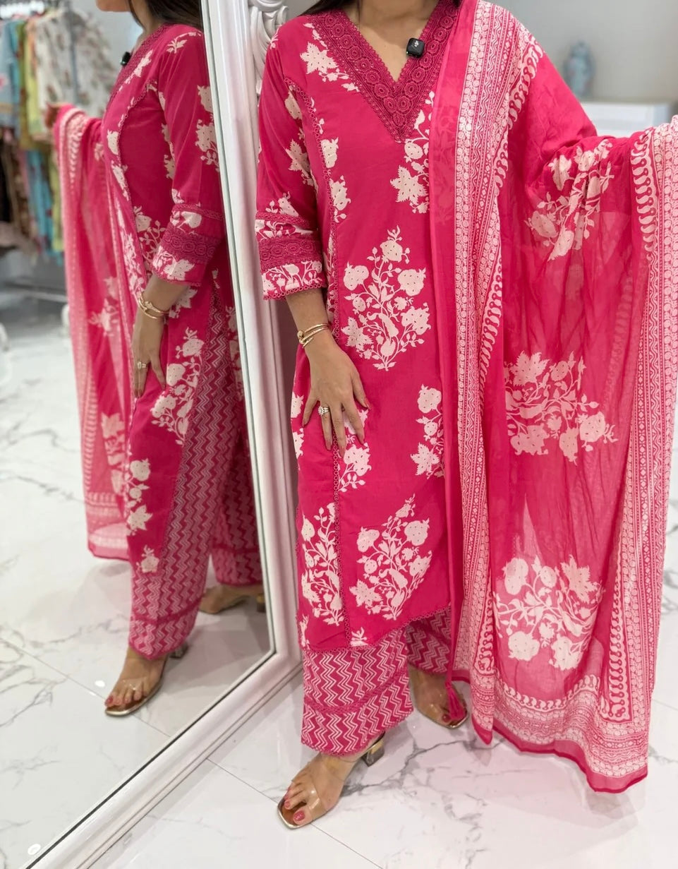 Blush pink cotton suit