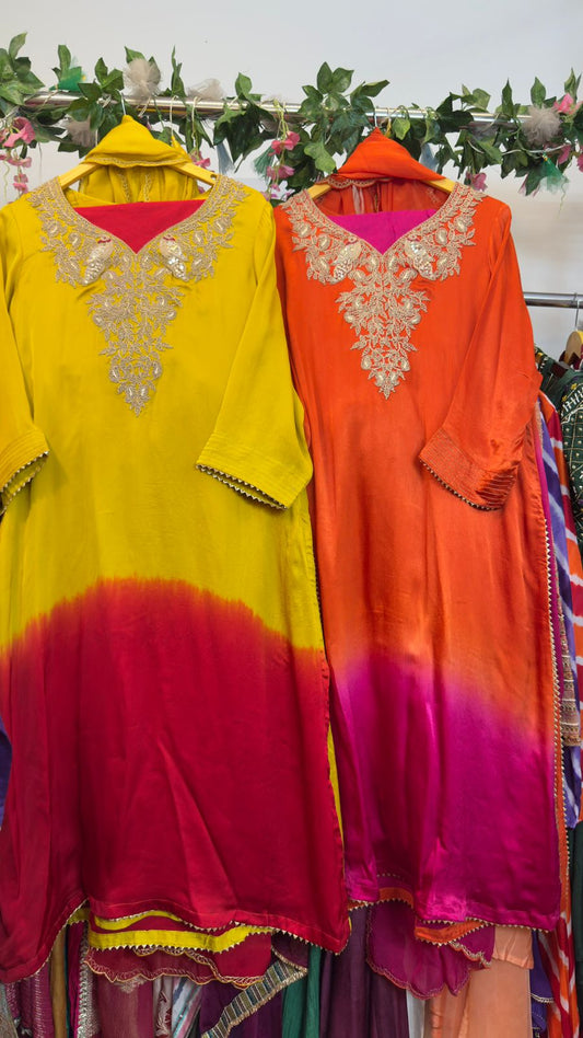 Premium ombré Gajji straight suit