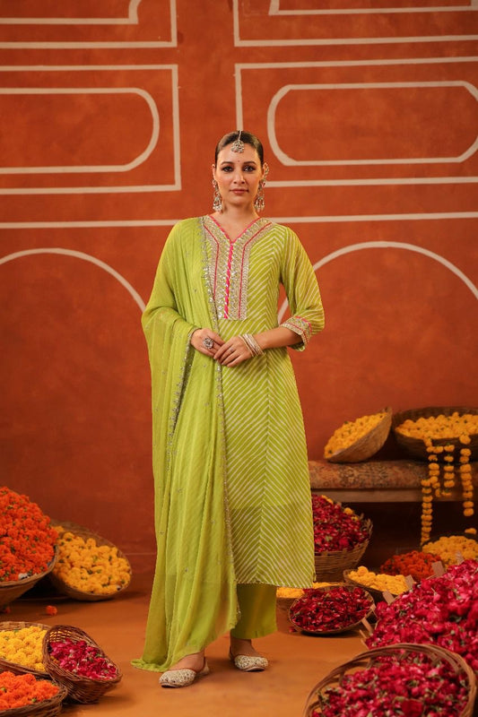 Green Georgette Aline suit