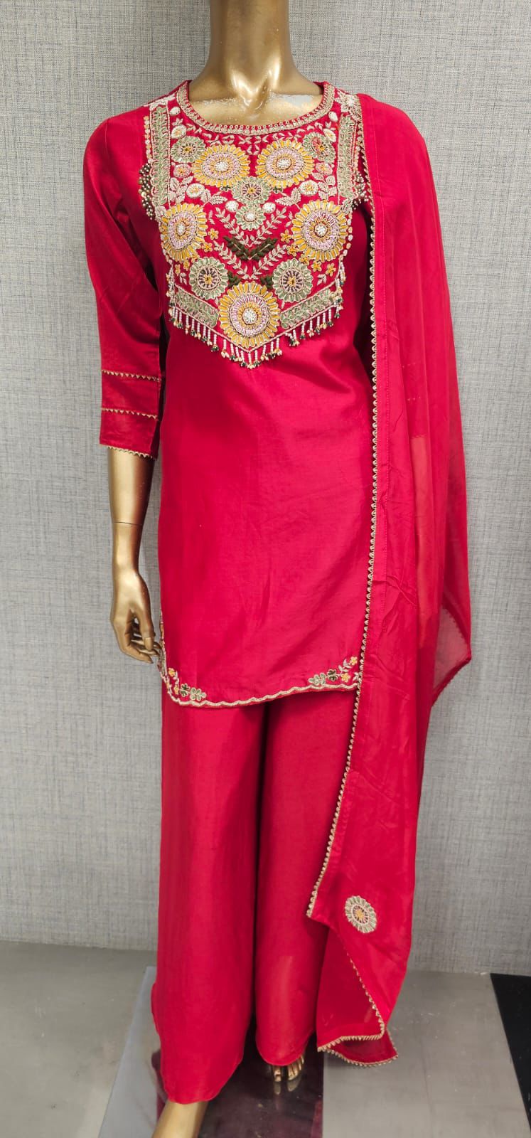 Heavy chandari silk sharara set