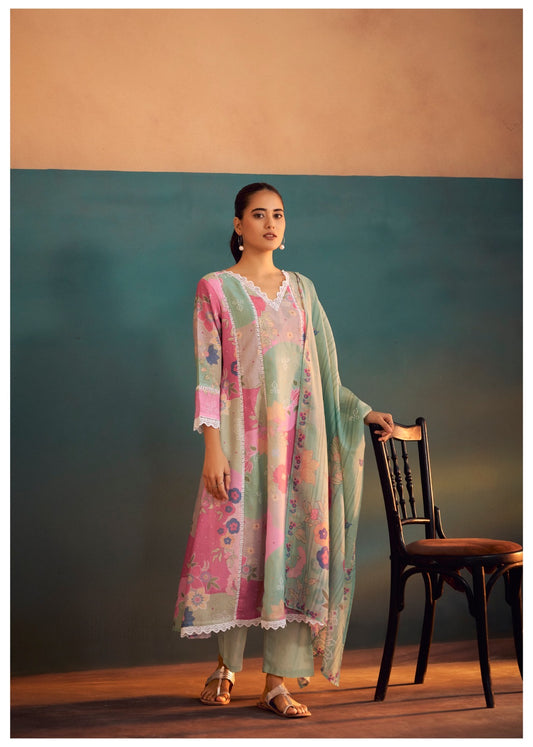 Multi digit linen cotton Anarkali