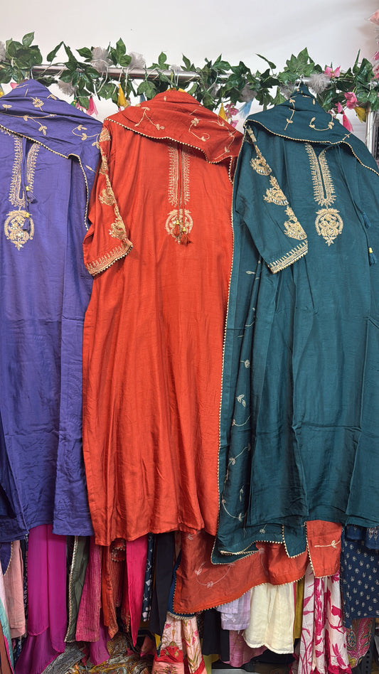 Chanda Bali sleeves classy designer silk suit