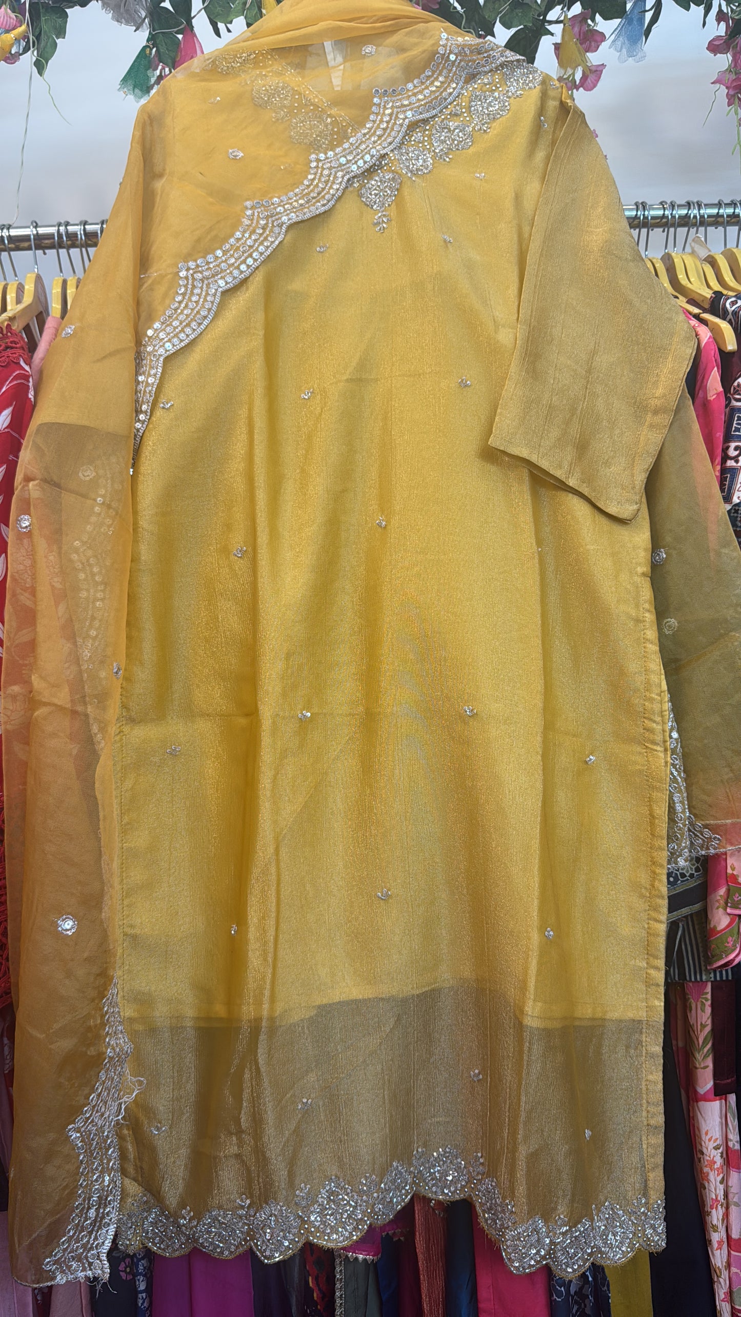 Golden straight suit