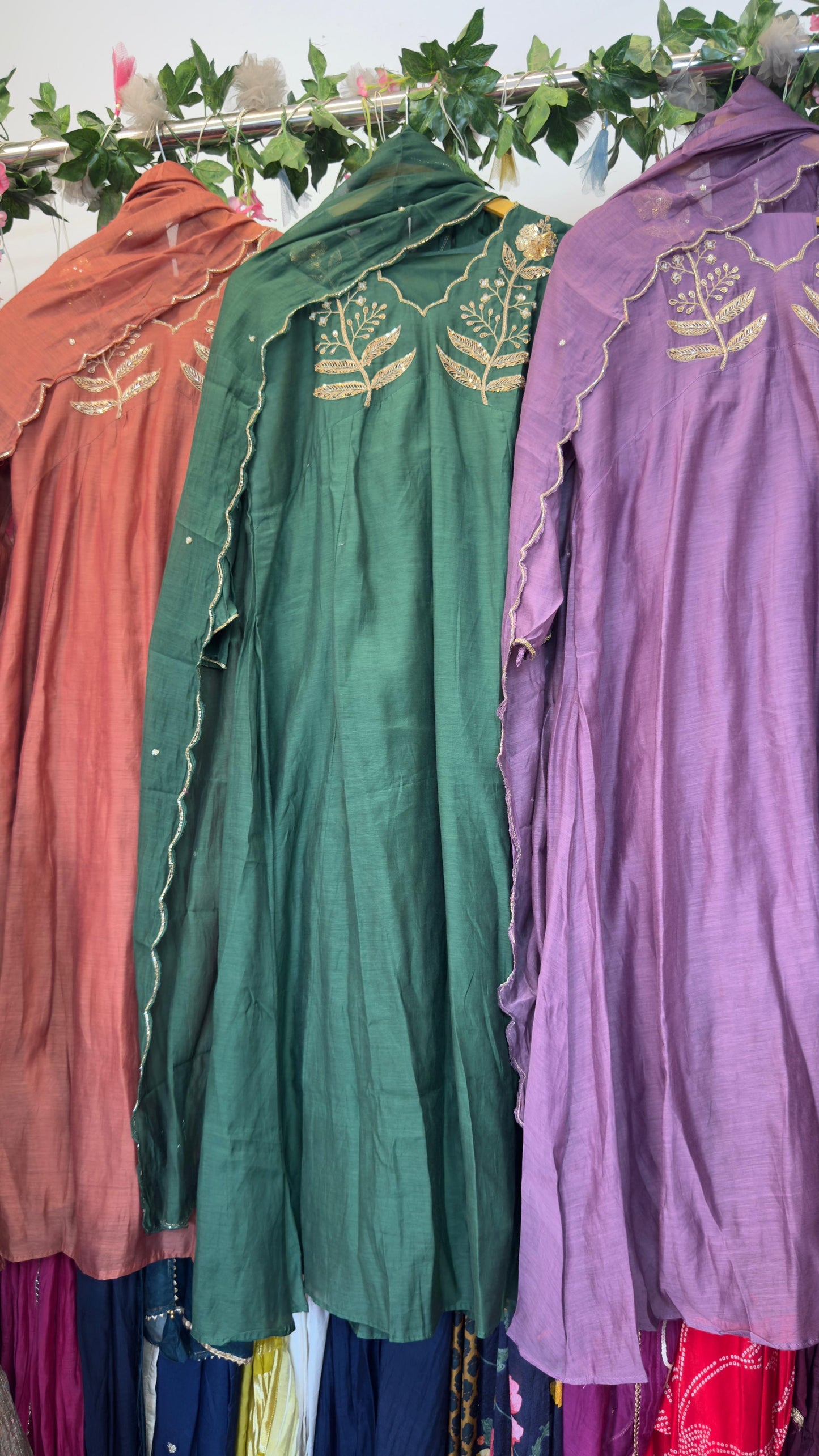 Prettiest mul chandari handwork anarkali