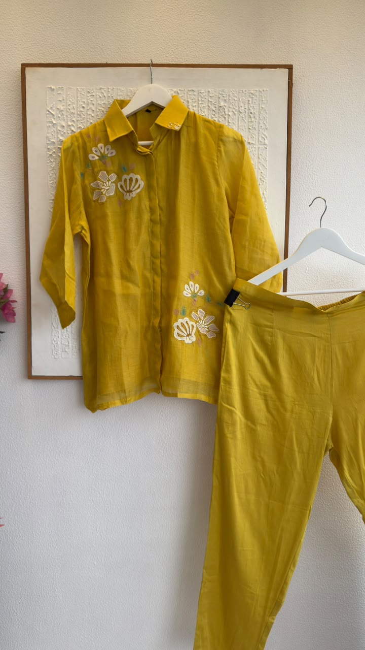 Korean style mul chandari co ord with beautiful colours & embroidery (Copy)