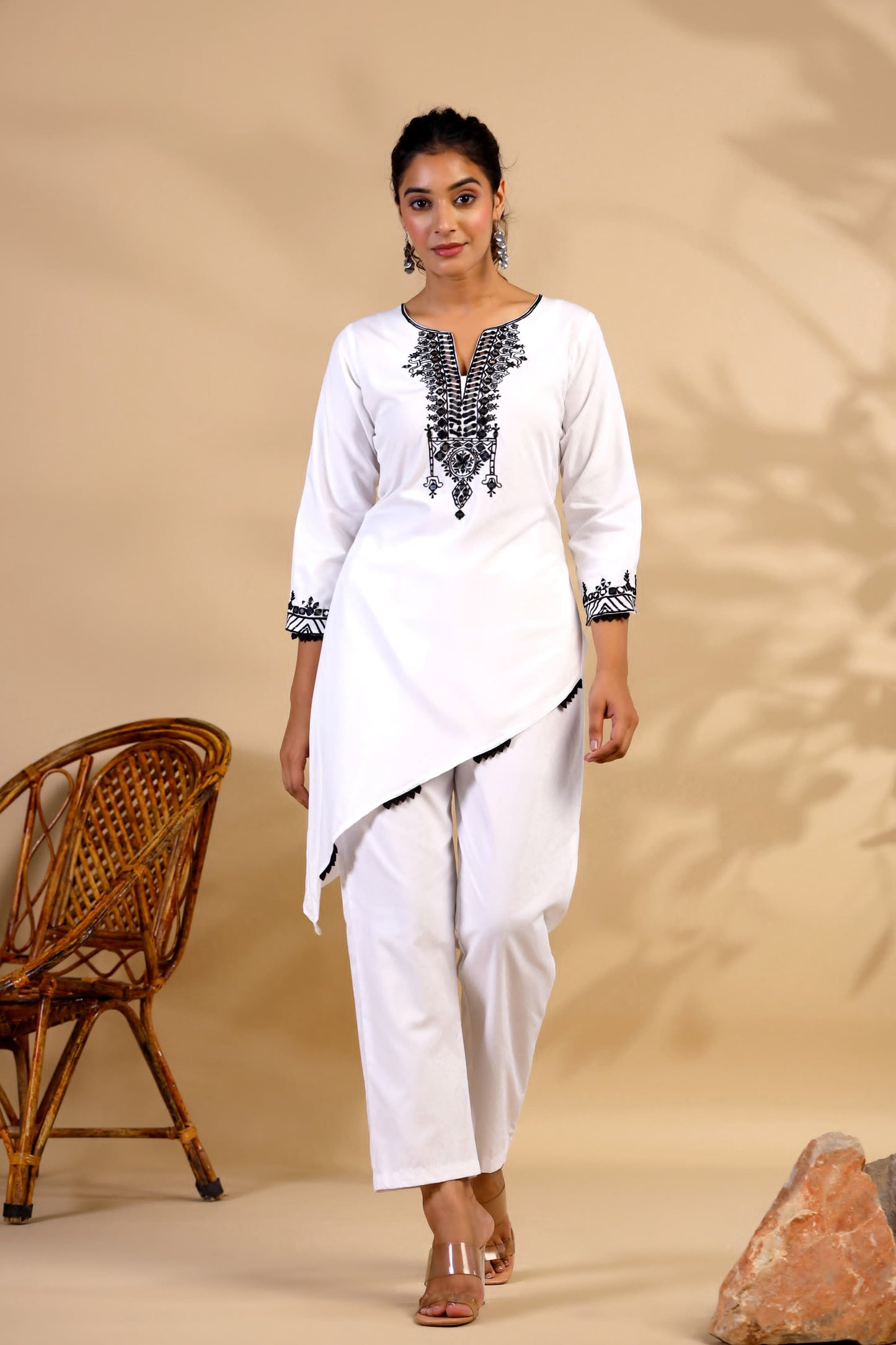 White real mirror co ord set