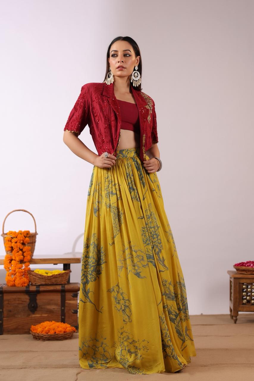 Parineeti inspired jacket skirt designer attire