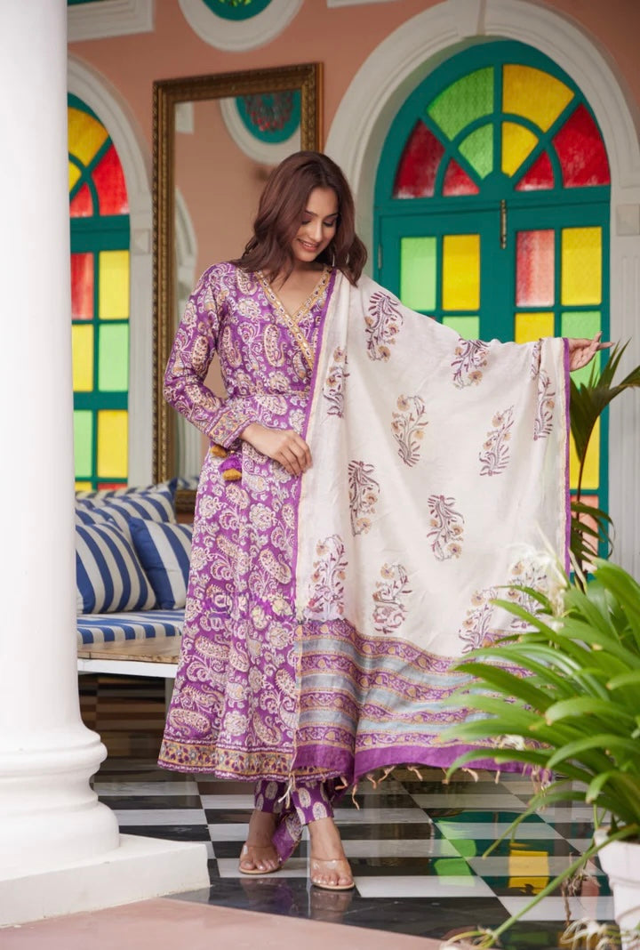 Brinjal chandari hand block angraka