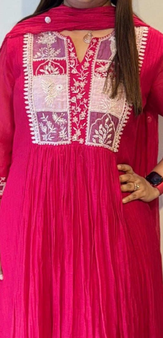 Sawan bird mul chandari suit