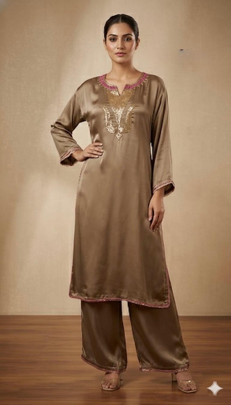 Premium Gajji crepe kaftan style Co ord set