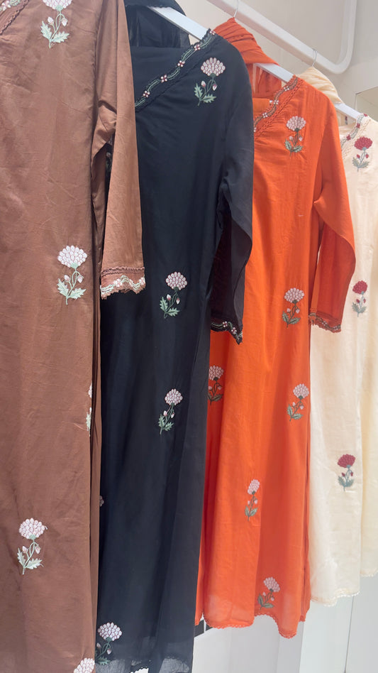 Pure cotton embroidery suit with cotton pants and Dupatta