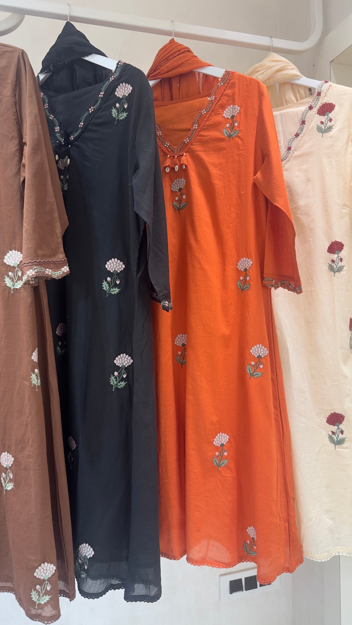 Pure cotton embroidery suit with cotton pants and Dupatta