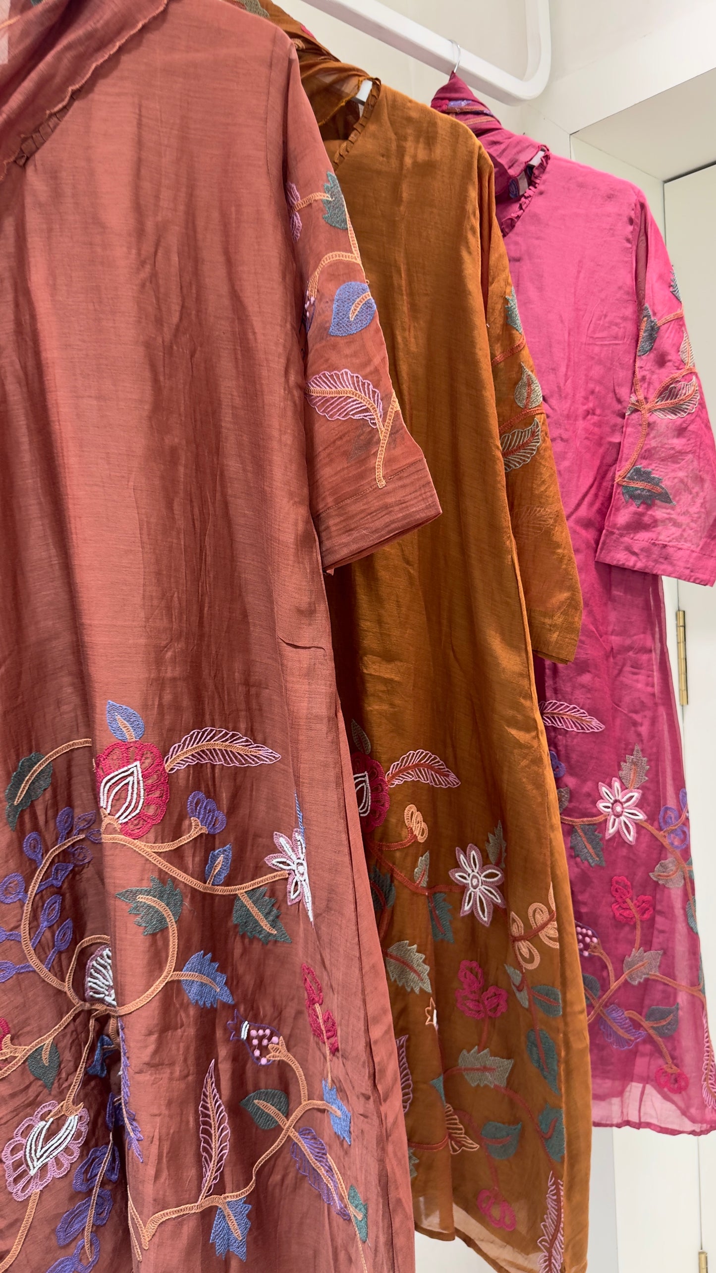 Everyday but style mul chandari suit with handwork