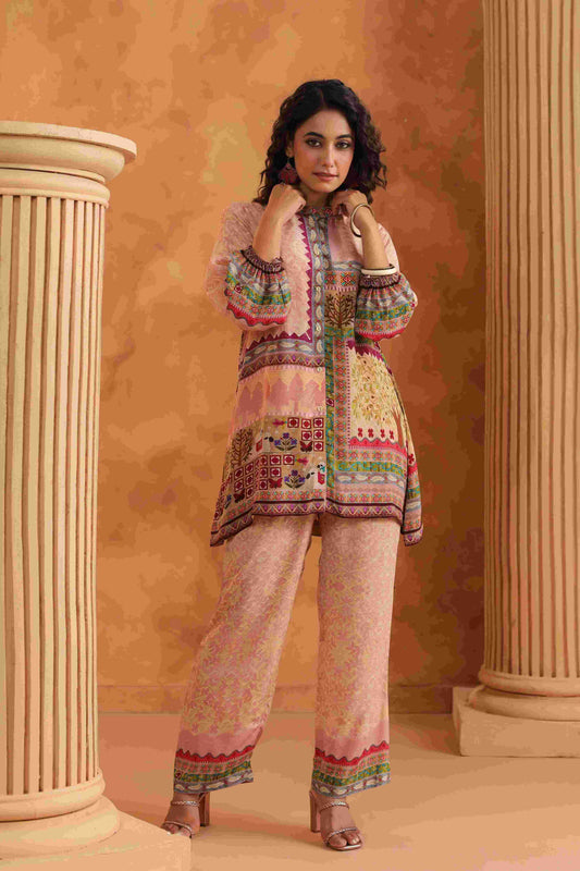 Pure pink printed beautiful co ord set